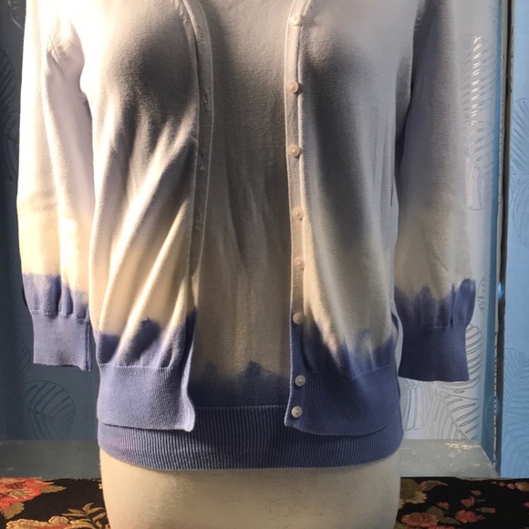 JEANNE PIERRE CARDIGAN TANK COTTON SWEATER SET LRG - Picture 6 of 6